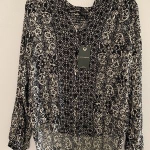 Lucky Brand Black and White Paisley Blouse (NWT)